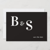 Einfache, moderne B/W-Monogramm-QR-Code Save the D Date (Vorderseite)