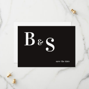 Einfache, moderne B/W-Monogramm-QR-Code Save the D Date