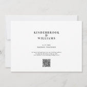 Einfache, moderne B/W-Monogramm-QR-Code Save the D Date (Rückseite)