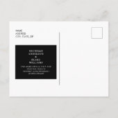 Einfache moderne B/W-Monogramm Save the Date Postkarte (Rückseite)