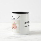 Einfache moderne Baby Foto Birth Stats Tasse (Zentrum)