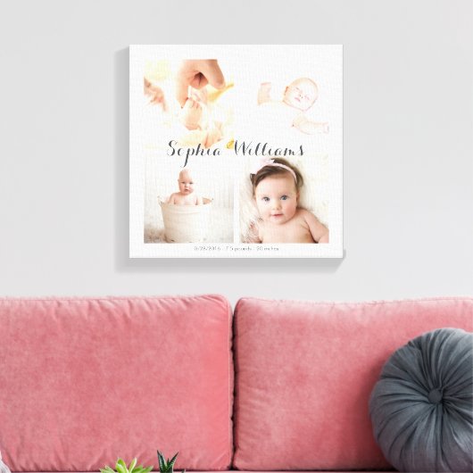 Einfache, moderne Baby-Kinderzimmer-Collage für 4 Leinwanddruck (Insitu (Wohnzimmer))