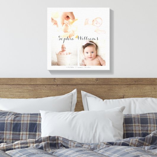 Einfache, moderne Baby-Kinderzimmer-Collage für 4 Leinwanddruck (Insitu (Schlafzimmer))
