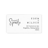 Einfache moderne Baby Sprinkle UAWG Rücksendeadres Adressaufkleber (Vorne)