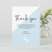 Einfache moderne Babydusche Danke, Babyfüße Einladung (Stehend Vorderseite)