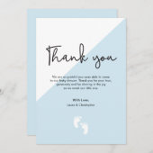 Einfache moderne Babydusche Danke, Babyfüße Einladung (Vorne/Hinten)