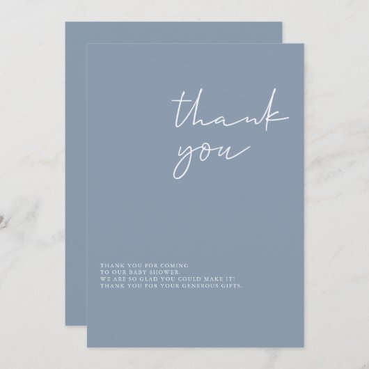 Einfache moderne Babydusche Danke Karte (Vorne/Hinten)