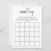 Einfache, moderne Babydusche mit Baby-Bingokarte Einladung (Vorderseite)