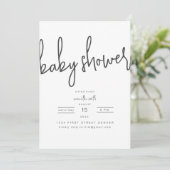 Einfache moderne Babydusche Party Einladung (Stehend Vorderseite)