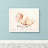 Einfache moderne BabyGeburtsstaten und neugeborene Leinwanddruck (Insitu (Holzboden))