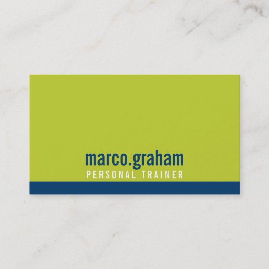 EINFACHE MODERNE BAND fett maskuline Limone Marine Visitenkarte (Vorderseite)