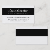 EINFACHE MODERNE BAND schlicht sauber Schwarz-weiß Visitenkarte (Vorne/Hinten)