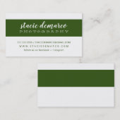 EINFACHE MODERNE BAND schlichte dunkelgrüne Farbe Visitenkarte (Vorne/Hinten)