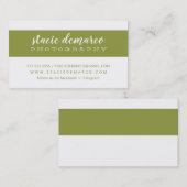 EINFACHE MODERNE BAND schlichtes Olivengrün Visitenkarte (Vorne/Hinten)