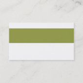 EINFACHE MODERNE BAND schlichtes Olivengrün Visitenkarte (Rückseite)