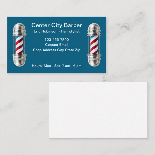 Einfache moderne Barber Shop Visitenkarten Visitenkarte (Vorne/Hinten)