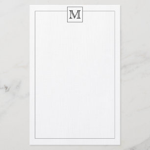 Einfache, moderne Basis-Anfangsgrenze für Monogra Briefpapier
