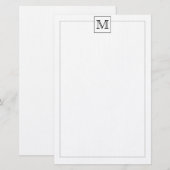 Einfache, moderne Basis-Anfangsgrenze für Monogram Briefpapier (Vorne/Hinten)