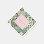 Einfache moderne Bat Mitzvah Rosa und Grün Serviette (Ecke)