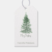 Einfache moderne Bäume personalisiert Weihnachten Geschenkanhänger (Vorderseite)