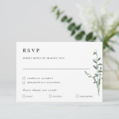 Einfache moderne Baumzweig Botanische Hochzeit RSV RSVP Karte (Stehend Vorderseite)