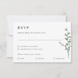 Einfache moderne Baumzweig Botanische Hochzeit RSV RSVP Karte