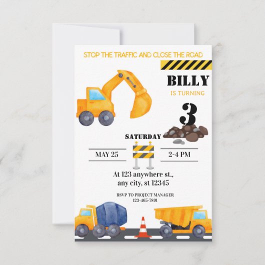 Einfache moderne Bauweise Einladung zum Geburtstag (Vorderseite)