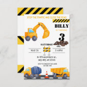 Einfache moderne Bauweise Einladung zum Geburtstag (Vorne/Hinten)