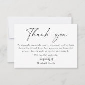 Einfache moderne Beerdigung Vielen Dank Karte (Vorderseite)