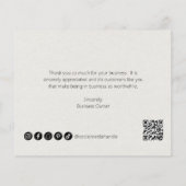 Einfache moderne Beige Budget Business dank Karte (Rückseite)