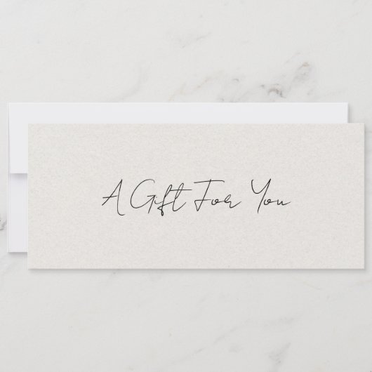 Einfache moderne Beige Elegantes Geschenkgutschein (Vorderseite)