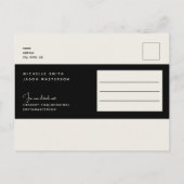 Einfache moderne Beige Hochzeit rettet das Datum Postkarte (Rückseite)