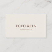 Einfache Moderne Beige Minimalistisch Beruflich Visitenkarte (Vorderseite)