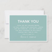 Einfache moderne Beileid-Wertschätzung Dankeskarte (Vorderseite)