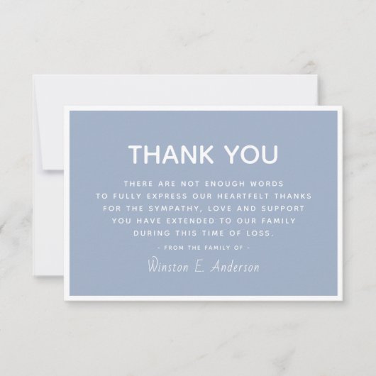 Einfache moderne Beileid-Wertschätzung Dankeskarte (Vorderseite)