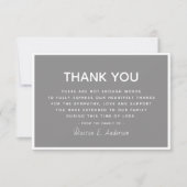 Einfache moderne Beileid-Wertschätzung Dankeskarte (Vorderseite)