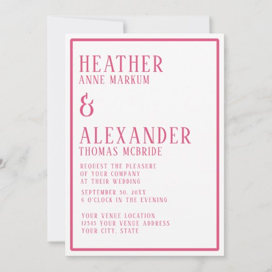 Einfache moderne, benutzerdefinierte Farbe Hexagon Einladung (Vorderseite)