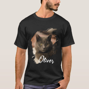 Einfache moderne benutzerdefinierte Namen und Foto T-Shirt