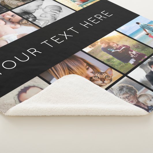 Einfache, moderne, benutzerdefinierte Text 16-Foto Sherpadecke (3/4)