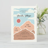 Einfache moderne Berge Aquarelldusche Einladung (Stehend Vorderseite)