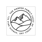 Einfache, moderne Berglandschaft - Familienadresse Gummistempel (Prägung)