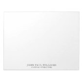 Einfache, moderne Berufliche Bezeichnung Notizblock (Vorderseite)