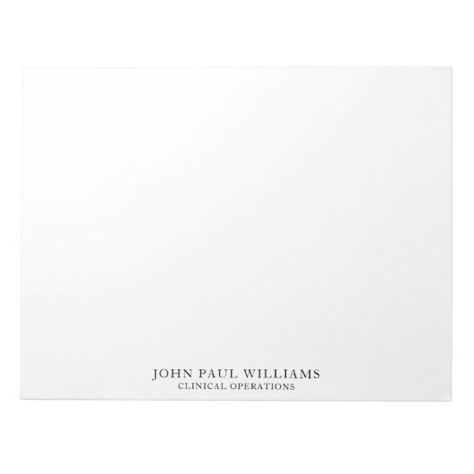 Einfache, moderne Berufliche Bezeichnung Notizblock (Vorderseite)