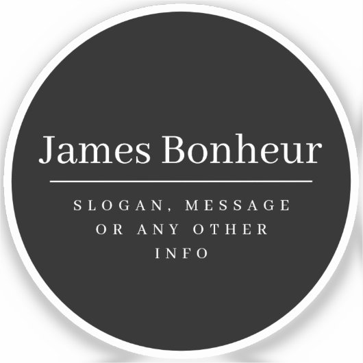 Einfache moderne Berufliche Bezeichnung | Schwarz Aufkleber (Vorderseite)