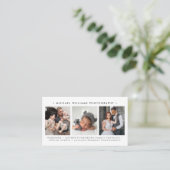 Einfache moderne Berufliche Fotografin mit 4 Fotos Visitenkarte (Stehend Vorderseite)