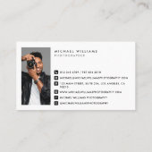 Einfache moderne Berufliche Fotografin mit 4 Fotos Visitenkarte (Rückseite)