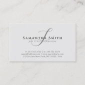 Einfache moderne Berufliche Grauschrift Mit Monogr Visitenkarte (Vorderseite)