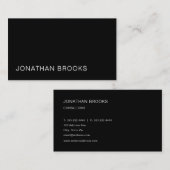 Einfache moderne Berufliche Minimal Schwarz & Weiß Visitenkarte (Vorne/Hinten)