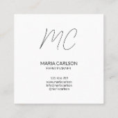 Einfache moderne Berufliche Monogram-Metallic Quadratische Visitenkarte (Rückseite)