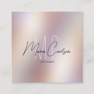 Einfache moderne Berufliche Monogram-Metallic Quadratische Visitenkarte